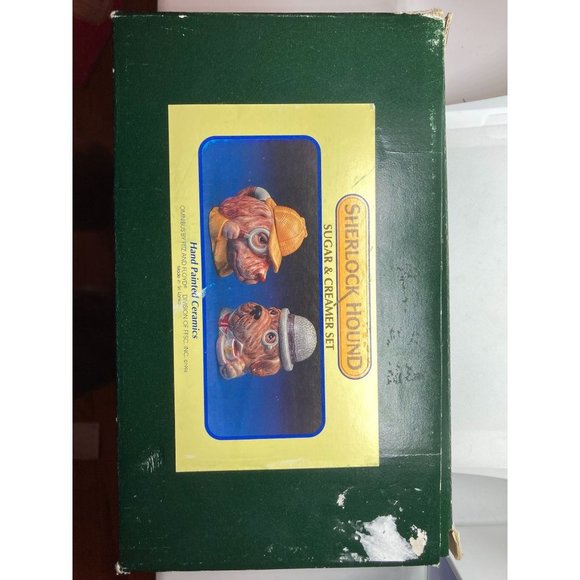 Vintage Sherlock Holmes Dog Hand Painted Ceramic Fitz and Floyd Cream and Sugar - Picture 8 of 8